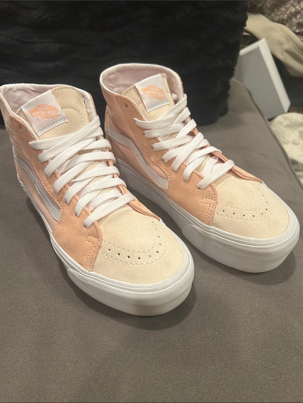 Vans Sk8-Hi Tapered Stackform ColorBlock Peach Platform Shoe Women's 6.5 Men’s 8